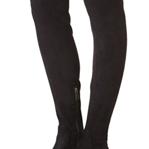 JOIE Hayleigh Black OTK Genuine Suede Stretch Boots - Picture 3 of 8